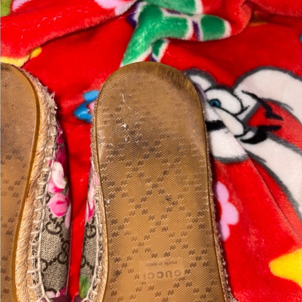 Gucci designer floral espadrille flats women’s shoes Size EU 38 RARE QUICK SHIP - Picture 8 of 12